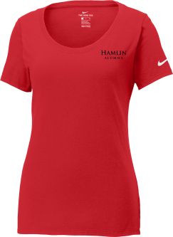 Nike Ladies Core Cotton Scoop Neck Tee, Gym Red